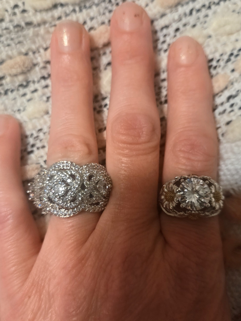 Statement Rings - Silver Tone 2 Of Them